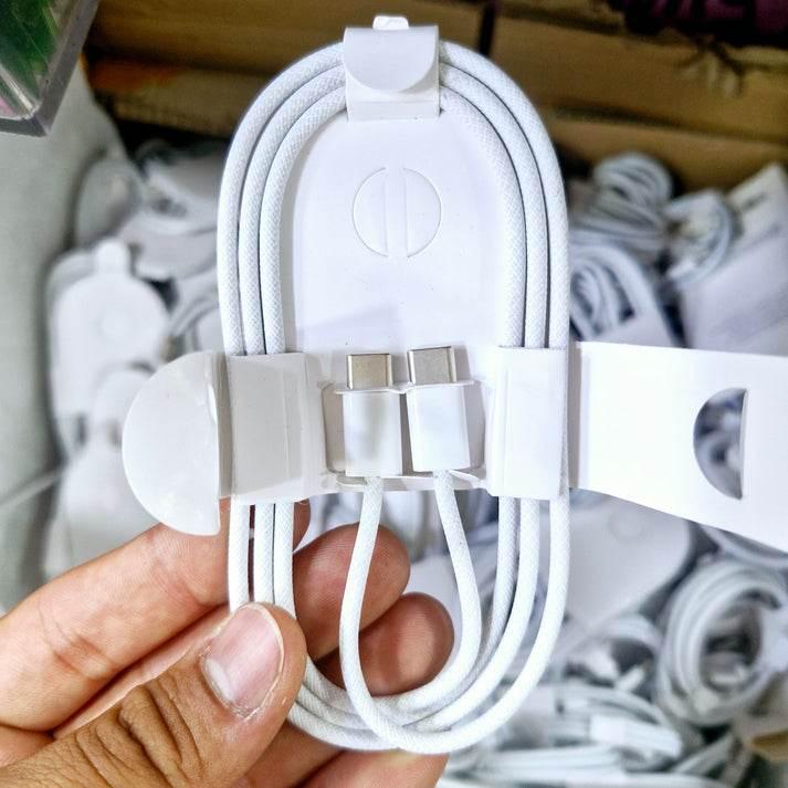 ( 5 adet ) Kutusuz typeC to typeC hasır örgülü hızlı şarj destekli 1 metre şarj kablo iphone 16/17 pro max uyumlu ÖZELTECH