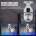 Wifi panorama Çift camera mikrofonlu 360 derece döner led ışıklı gece görüşlü full hd ampul kamera LEERFEİ