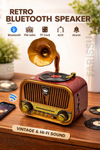 MD-1318BT nostaljik tasarımlı bluetooth hoparlör ve radyo. CARBON