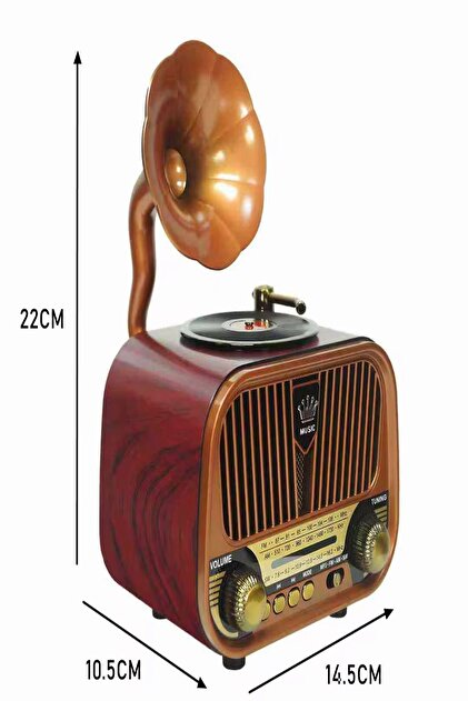 MD-1318BT nostaljik tasarımlı bluetooth hoparlör ve radyo. CARBON