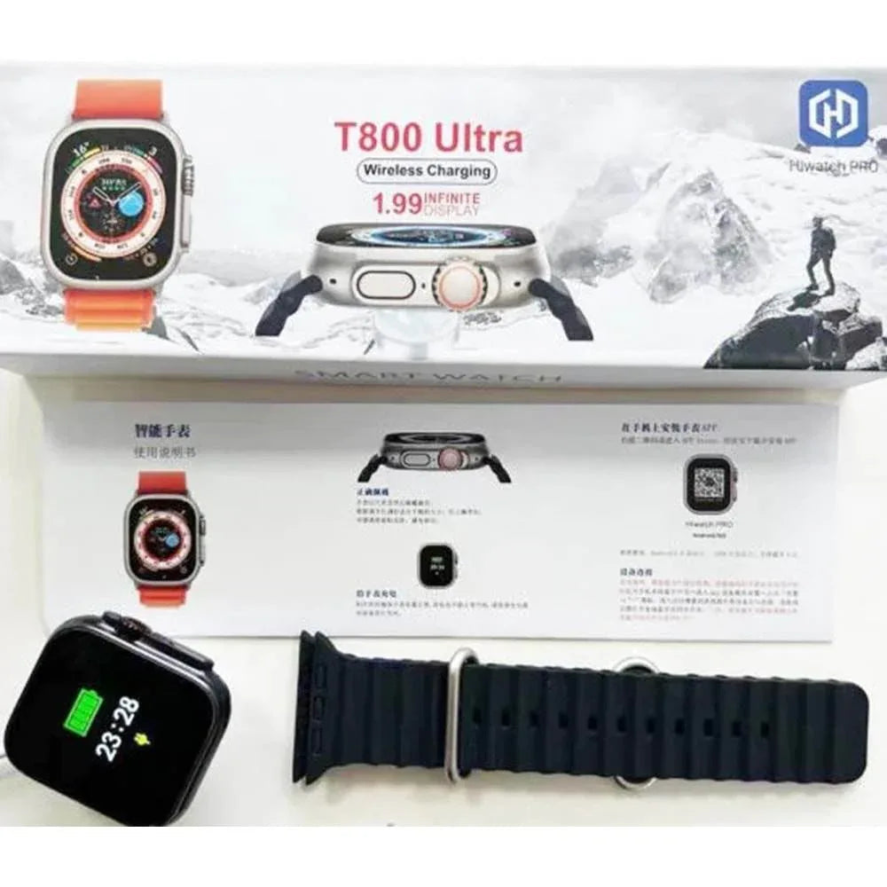 T800 ultra 49mm 1,99” ekranlı akıllı saat – çift kordon, ios & android uyumlu ROMM