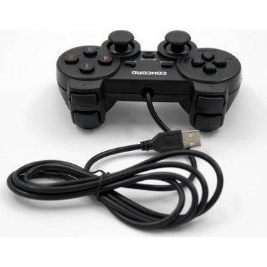 Usb girişli kablolu gamepad joystick titreşimli analog oyun kolu bilgisayar ve pc için CARBON