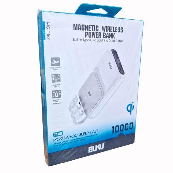 10,000 mah magnatik magsafe 15w kablosuz ve pd 22,50w+qc kendisinden kablolu hızlı şarj destekli powerbank mg-g168