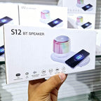 S12 bt speaker wirless kablosuz şarj özellikli 5w bluetooth hoparlör 15w kablosuz hızlı şarj ve rgb led gece ışıklı masa üstü bluetooth hoparlör | iphone & android uyumlu APPEX