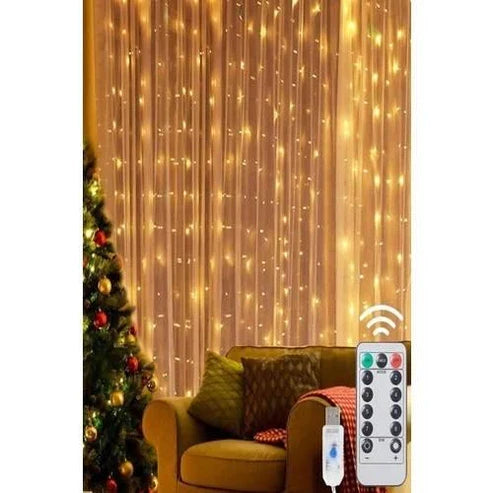 3 metre 10*30 ledli perde led kanca asmalı ışık yılbaşı led ışık dekor lambası yılbaşı ağacı ışığı organizasyon led ışık Kumandalı 3 metre*10 şerit (her şerit 3 metre 30 led) PRİZ girişli - G5F TEKNOİST