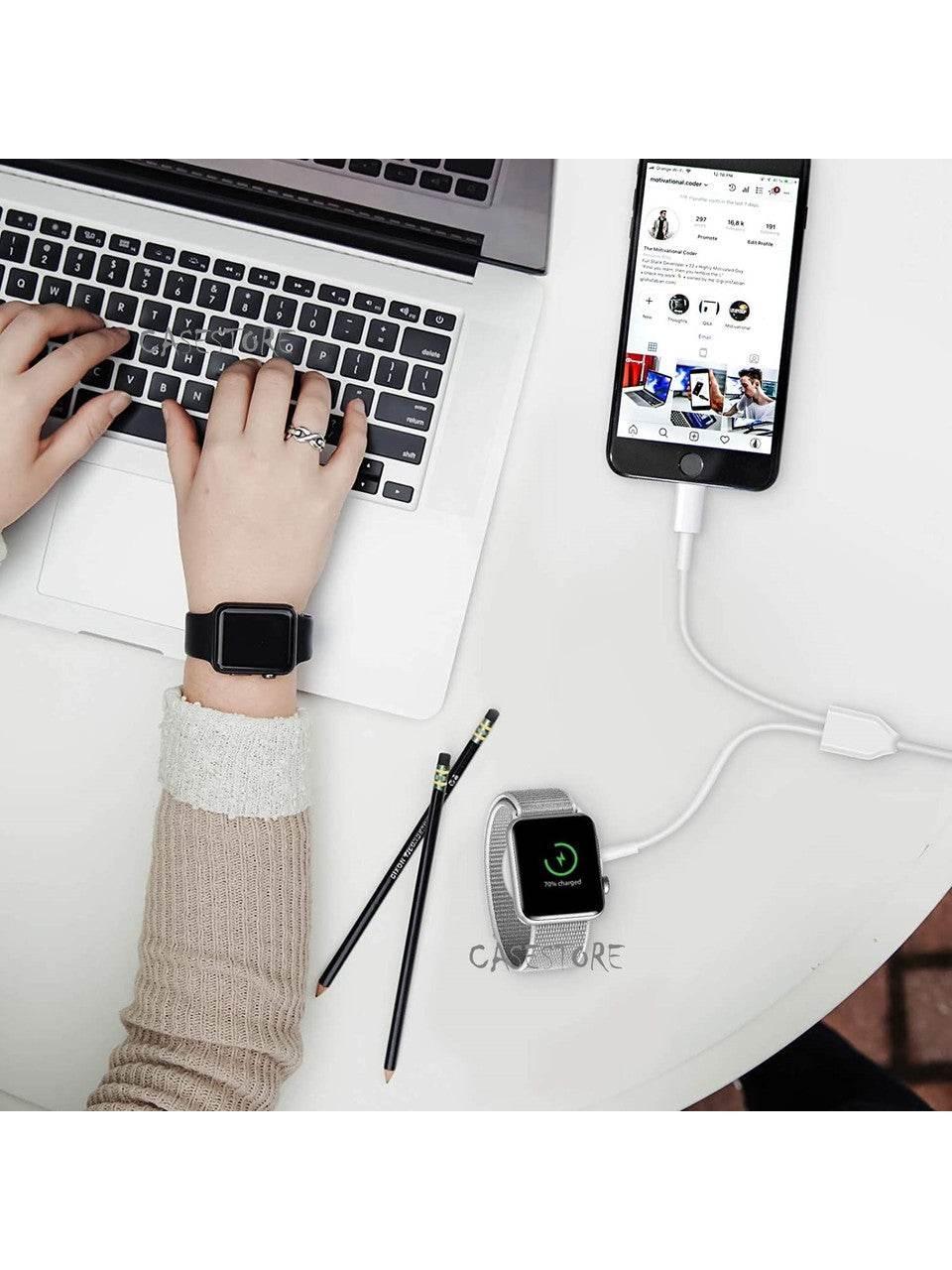 2si1 arada usb girişli lightning ve watch şarj etme kablosu TEKNOİST