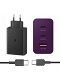 65w trio 3ü1 arada (typec 65w + typec 25w + usb 15w) çıkışlı adaptör ve typec to typec kablo hızlı şarj seti