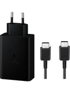 65w trio 3ü1 arada (typec 65w + typec 25w + usb 15w) çıkışlı adaptör ve typec to typec kablo hızlı şarj seti TELETEK