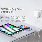 35w çift usb-c girişli ios android uyumlu hızlı şarj adaptör başlık FOREFO