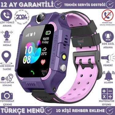 Akıllı çocuk saati ,konuşmalı ,kameralı ,sim kart takılabilir ,aramalı ,fenerli ,dokunmatik ,uygulamalı JOYTECH