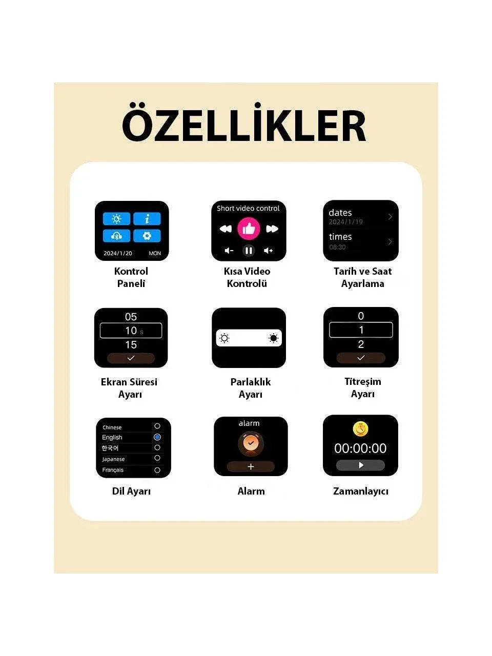K1 dokunmatik amoled ekranlı ANC ENC kulak içi mikrofonlu 5,3v bluetooth kulaklık TELETEK