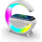 G şekli akıllı rgb lamba ve wirless şarj yeri gece lambası bluetooth hoparlör POLYGOLD
