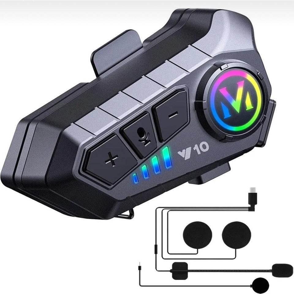 Y10 su geçirmez kask intercom bluetoothlu stereo rgb ışıklı universal