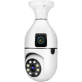 Wifi panorama Çift camera mikrofonlu 360 derece döner led ışıklı gece görüşlü full hd ampul kamera