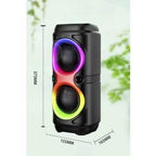 Ms-3637bt ışıklı bluetooth hoparlör – çift 4 inç, mikrofonlu, taşınabilir ROMM