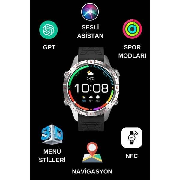 HK29 Hero Amoled Ekran Yuvarlak Akıllı Saat Navigasyon Bluetooth Çağrı Android Ios Uyumlu Saat WEARFİT