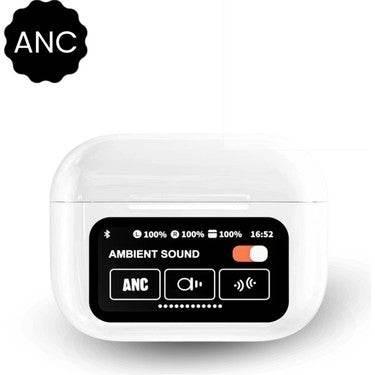Ekranlı Airpods 4,nesil anc dokunmatik bluetooth kulaklık t12 JNUOBİ