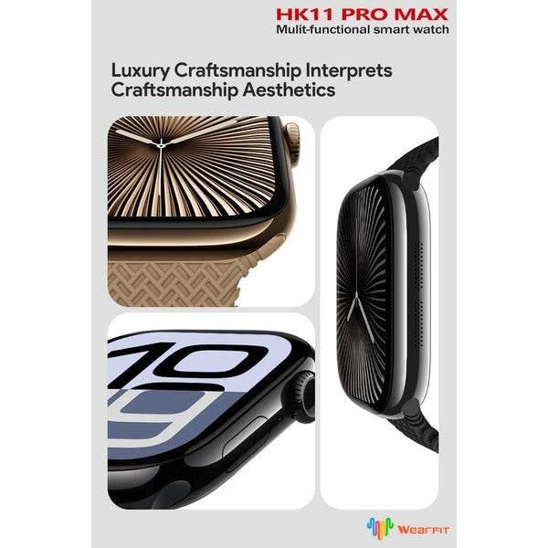 Hk11 pro max amoled ekranlı 45mm çift kordonlu ios android uyumlu akıllı saat WEARFİT