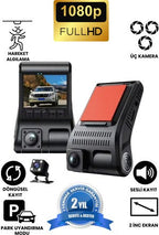 Black Box Full HD 1080P Gece Görüşlü Çift Kameralı Araç İçi Kamera ve Yol Kayıt Cihazı KolayMagza KM Technology - Toptan Telefon Aksesuarları