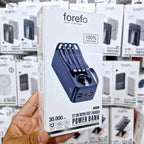 30,000 mah kendisinden 4 kablolu 4 çıkışlı 22,50w hızlı şarj destekli led göstergeli powerbank ck-103 FOREFO