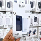 Forefo 20,000 mah powerbank | dahili type-c & lightning kablo | 22,5w hızlı şarj | led göstergeli | çift usb + type-c girişli taşınabilir şarj cihazı FOREFO