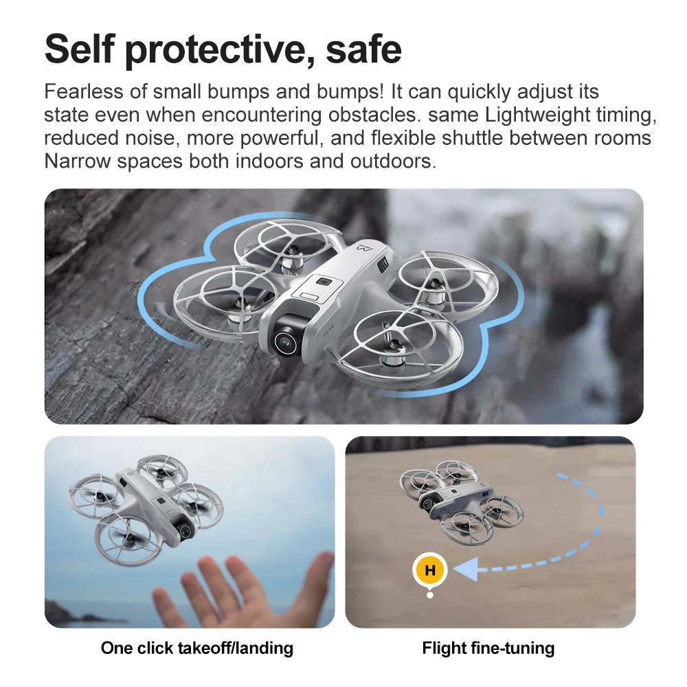 M-Cine Mini Drone - Fırçasız (Brushless) Motorlu, Çift Kameralı Sinematik FPV Drone (Engel Sensörlü & Stabil Uçuş) Harvox