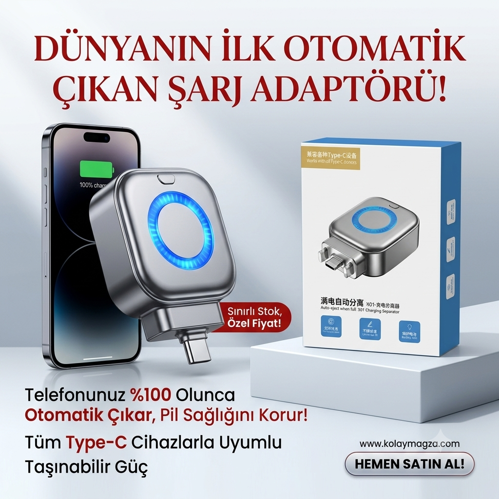 Type-C Akıllı Şarj Kesici ve Ayırıcı Adaptör - 140W Hızlı Şarj Destekli Batarya Koruyucu Mini Aparat Kadir teknik