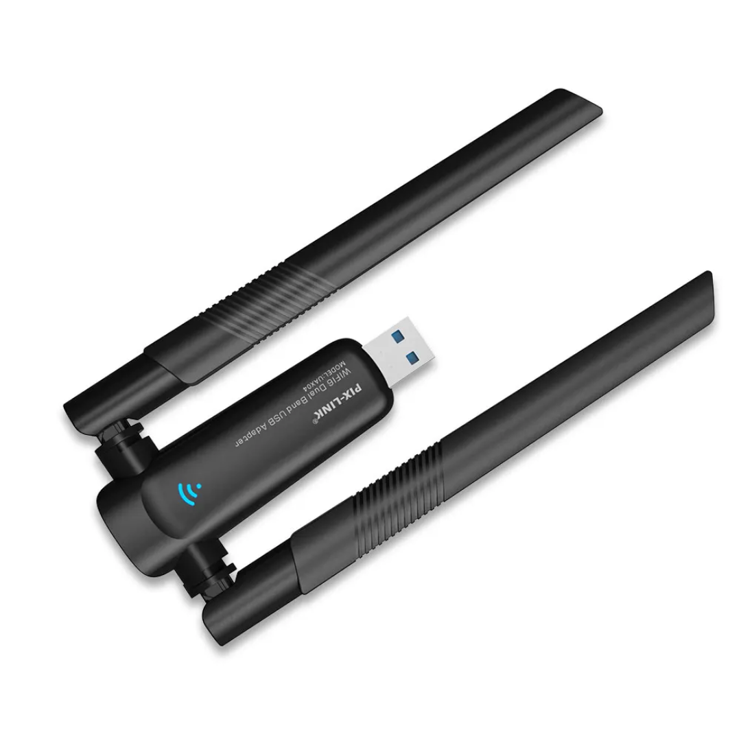 ( 3 adet ) Pix-Link AX1800 WiFi 6 Dual Antenna Yüksek Kazançlı Kablosuz USB Adaptör (Model: UAX04) Platoon