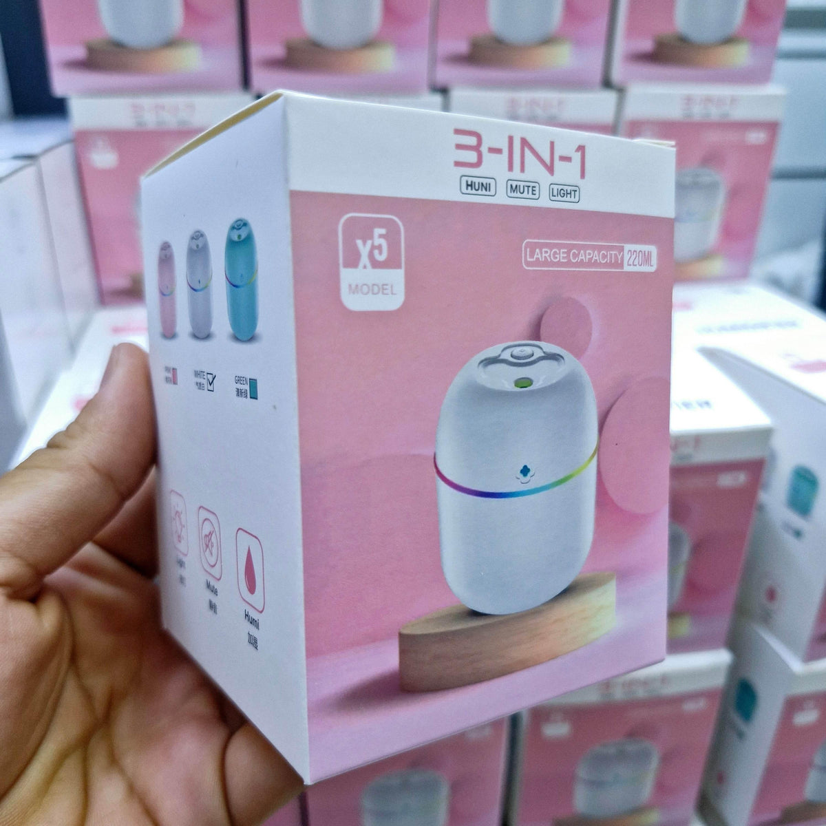 220ml 3ü1 arada taşınabilir hava nemlendirici | rgb ışıklı buhar makinesi & aromma difüzörü | sessiz ve etkili MİLANO