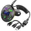 Araç içi bluetooth fm transmitter - micro typec lightning 3ü1 arada - pd 20-36w hızlı şarj, usb müzik çalar, hands-free arama g14