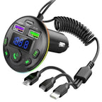 Araç içi bluetooth fm transmitter - micro typec lightning 3ü1 arada - pd 20-36w hızlı şarj, usb müzik çalar, hands-free arama g14