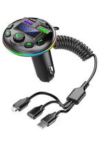 Araç içi bluetooth fm transmitter - micro typec lightning 3ü1 arada - pd 20-36w hızlı şarj, usb müzik çalar, hands-free arama çakmaklık g14 MBX