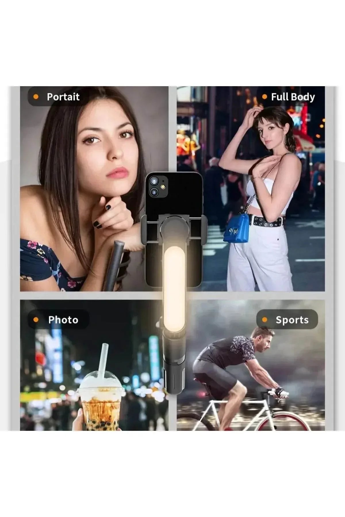 L09 mini gimbal tripod | ışıklı, sabitleyici, kumandalı, ayarlanabilir ayaklı, taşınabilir telefon tutucu TORİMA