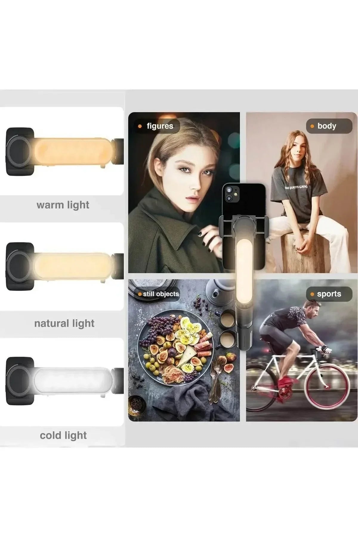 L09 mini gimbal tripod | ışıklı, sabitleyici, kumandalı, ayarlanabilir ayaklı, taşınabilir telefon tutucu TORİMA