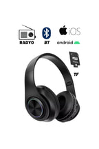 P39 hafıza kartı aux destekli 5,0v bluetooth kafa üstü kulaklık MBX