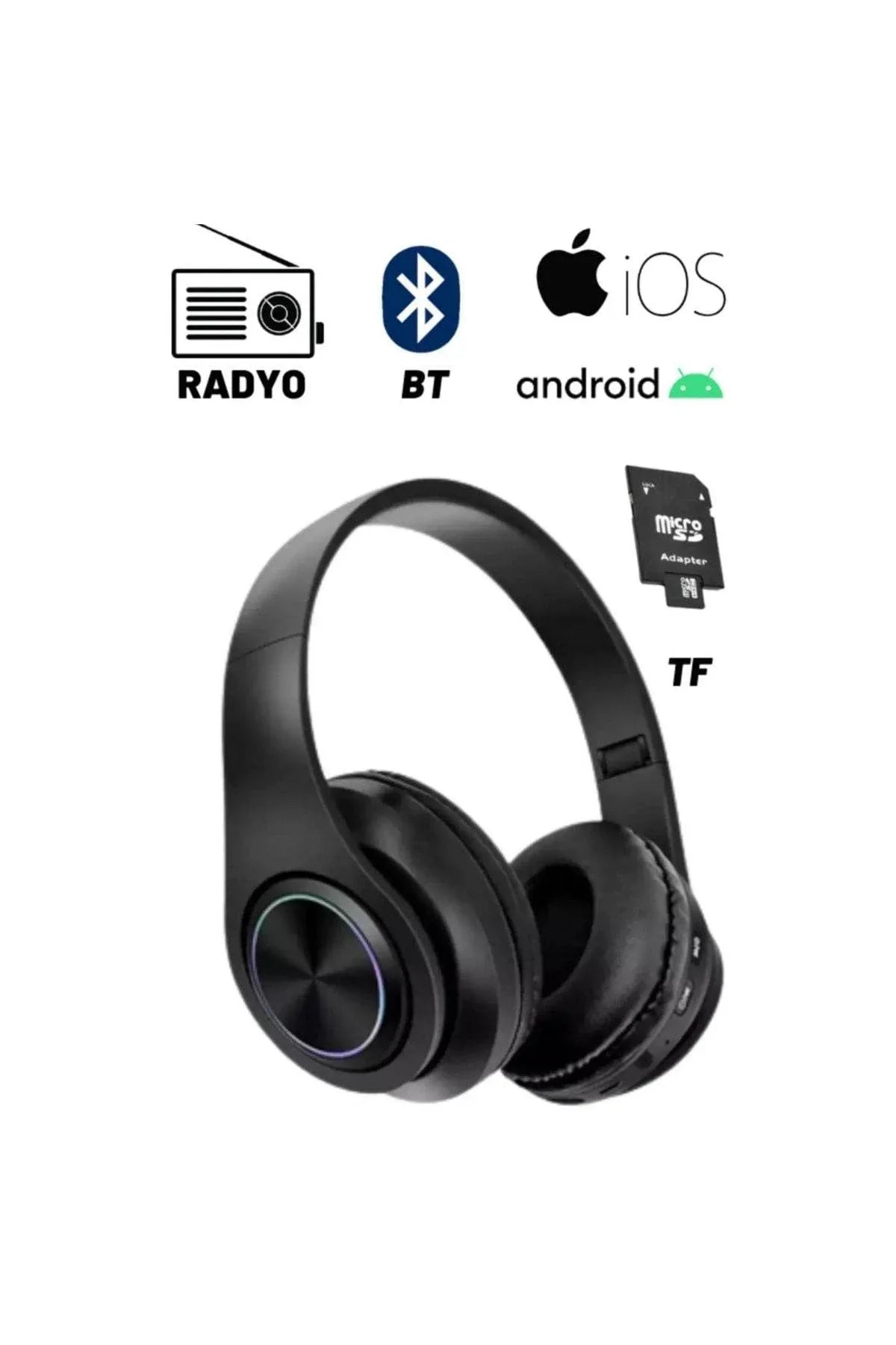 P39 hafıza kartı aux destekli 5,0v bluetooth kafa üstü kulaklık MBX