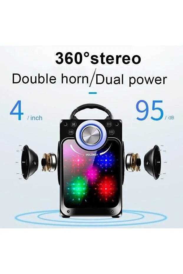 Kbroad kts-882s bluetooth hoparlör | kablosuz mikrofonlu, yüksek ses, taşınabilir karaoke partisi hoparlörü TEKNOİST