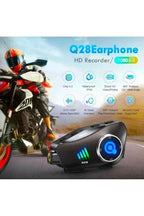 Q28 1080P kameralı Intercom +32GB SD Kartlı Bluetooth Motorsiklet Kask Kulaklığı İnterkom su geçirmez - G6O WEARFİT