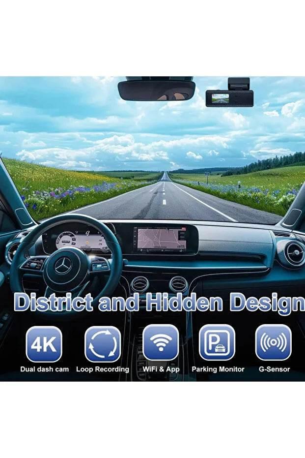 F8 4K Ultra Hd Ekranlı Ön Kamera Video Kaydedici Araç Kamerası Wi-Fi, IR Gece Görüşü, APP Kontrol DashCam WEARFİT