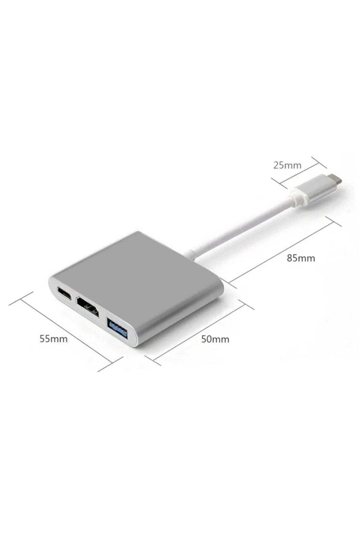 Type-c - hdmı üçü bir arada 4k adaptör kablosu – type-c'den hdmı ve usb'ye dönüştürücü ROMM