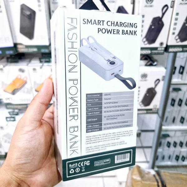 30,000 mah kendisinden lightning typec kablolu hızlı 22,50w destekli led göstergeli typec usb çıkışlı powerbank jq-86 JNUOBİ