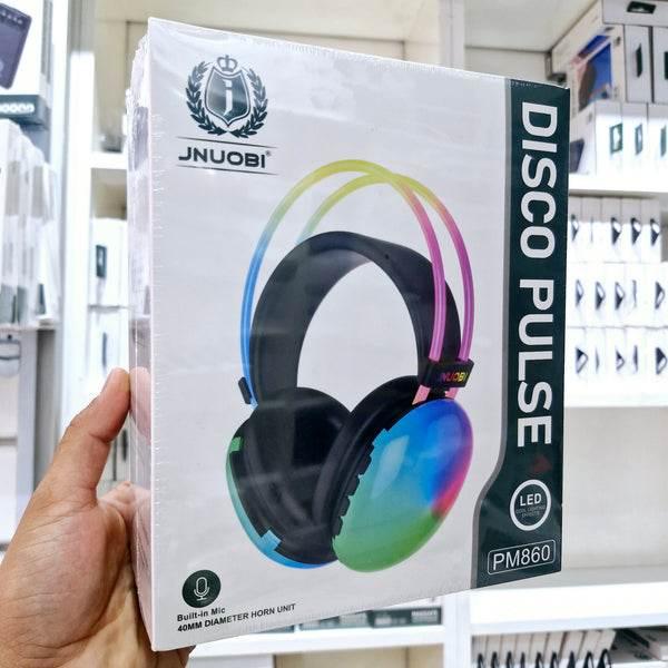 Disco pulse rgb ışıklı mikrofonlu anc 10saat pil ömürlü kafa üstü kulaklık pm860 JNUOBİ