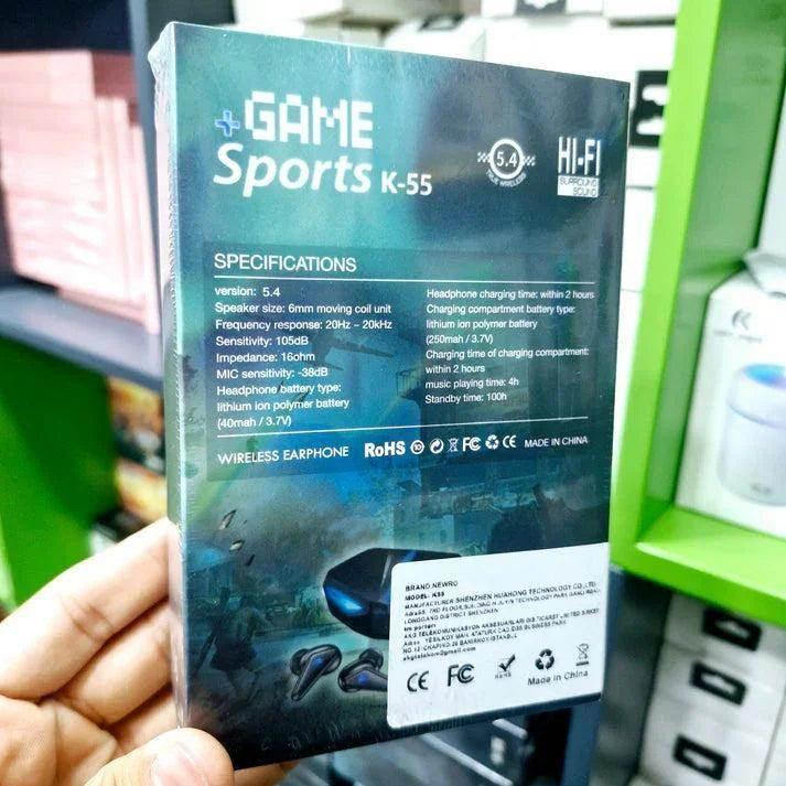 K55 kulak içi oyuncu led ışıklı mikrofonlu dokunmatik 5,0v gecikmesiz bluetooth kulaklık TEKNOİST