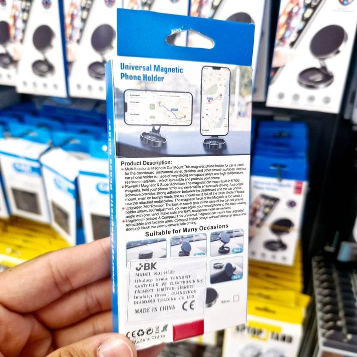 Mıknatıslı katlanabilir metal araç içi telefon tutucu | torpidoya monte edilebilir, ayarlanabilir açılı, tüm telefonlarla uyumlu h500 TEKNOİST