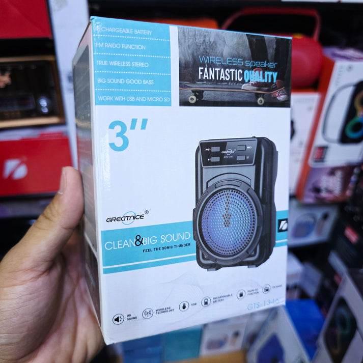 Fm-Sd Kart Usb Girişli Işıklı Ses Bombası Bluetooth Hoparlör Gts-1346 GRATNİCE