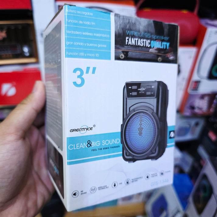 Fm-Sd Kart Usb Girişli Işıklı Ses Bombası Bluetooth Hoparlör Gts-1346 GRATNİCE