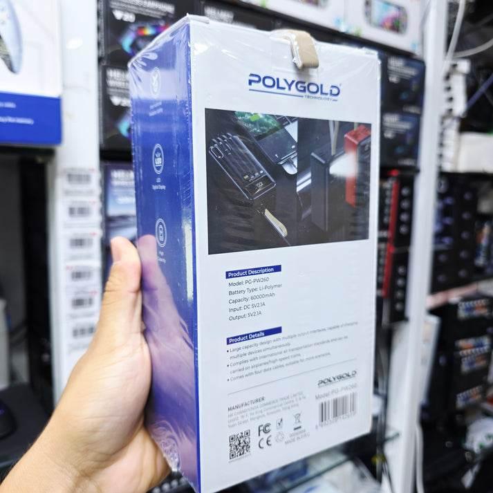 60,000 mah 2,1A 4 usb çıkışlı kendisinden kablolu powerbank pg-pw260 POLYGOLD