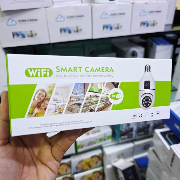 Wifi panorama Çift camera mikrofonlu 360 derece döner led ışıklı gece görüşlü full hd ampul kamera LEERFEİ