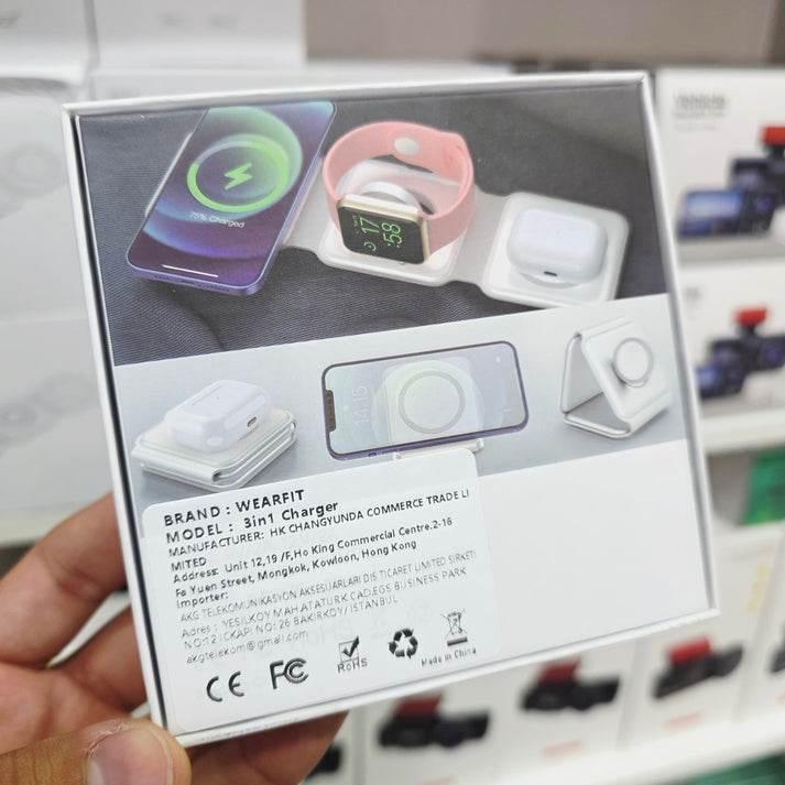 3ü1 arada telefon+Air+watch katlanabilir kablosuz wirless magnetik şarj aleti WEARFİT