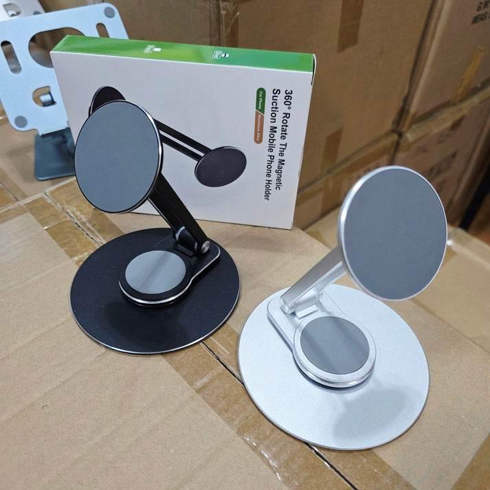 360 derece döner ayarlanabilir katlanabilir metal masa üstü mıgnatıslı telefon tablet tutucu AYSAN